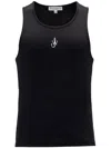 Jw Anderson J. W. Anderson Organic Cotton Sleeveless Top With Logo Detail In Black
