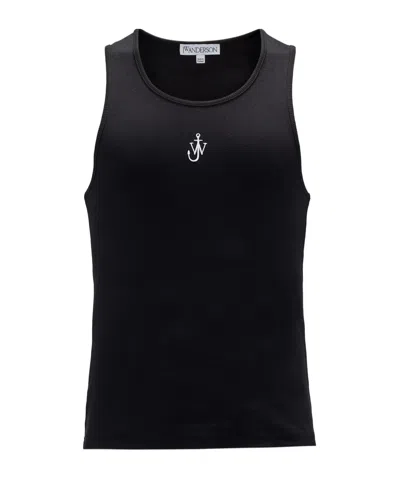 JW ANDERSON JW ANDERSON ANCHOR LOGO-EMBROIDERED RIBBED TANK TOP