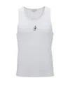Jw Anderson White Sleeveless Top With Logo Embroidery On The Front In White