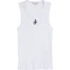 Jw Anderson Crew Neck Ribbed Sleeveless Top Straight Hem In White