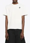 Jw Anderson J. W. Anderson Anchor Embroidery T-shirt White In White