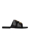 Jw Anderson J. W.anderson Solid Color Faux Leather Sandals With Golden Detail In Black