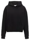 Jw Anderson J. W. Anderson Cropped Black Hoodie With Subtle Branding And Relaxed Fit In Black