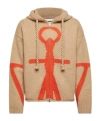 Jw Anderson Wool Sweatshirt With Drawstring Hood In Nude