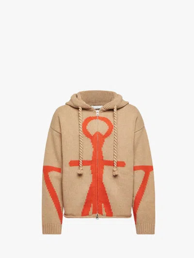 JW ANDERSON ANCHOR LOGO HOODIE WITH ZIP