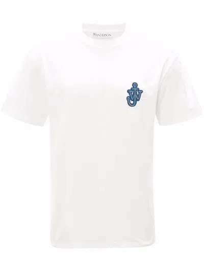 Jw Anderson Anchor Logo-patch T-shirt In White
