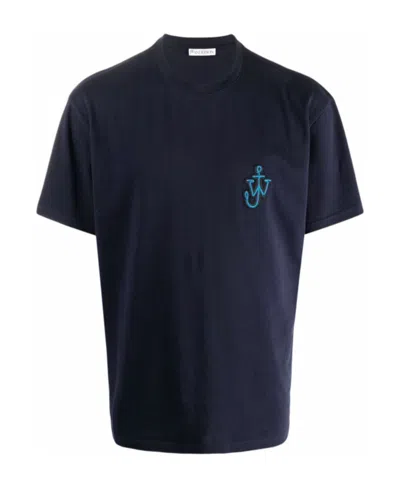 JW ANDERSON JW ANDERSON LOGO EMBROIDERED CREWNECK T-SHIRT