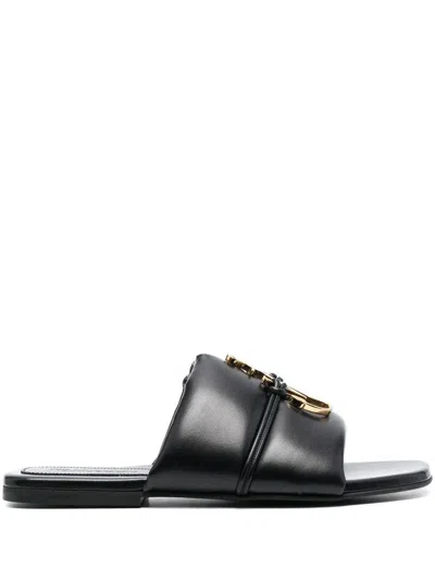 Jw Anderson Anchor Logo Slide Shoes In Black