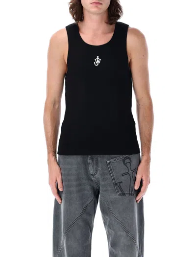Jw Anderson Anchor Logo Tank Top In Black