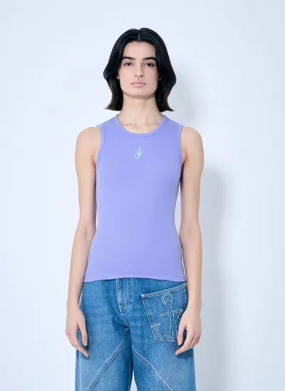 Jw Anderson Anchor Logo Tank Top In Purple