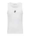 Jw Anderson White Sleeveless Top With Logo Embroidery On The Front In White