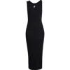 Jw Anderson Anchor Logo Twist Strap Rib Tank Dress In Black