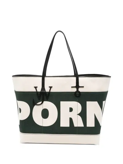 Jw Anderson Anchor Logo-plaque Tote Bag In Black