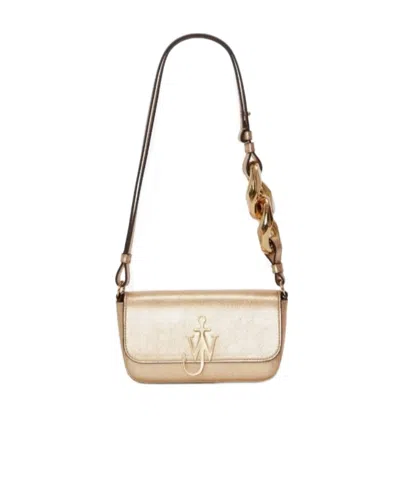 Jw Anderson Anchor Metallic Shoulder Bag In Nude