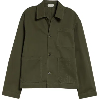 Jw Anderson Anchor Patch Pocket Chore Jacket In Green