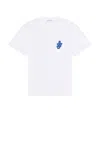 Jw Anderson Neon Anchor Logo Patch T-shirt In White