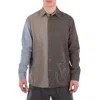 Jw Anderson Anchor Patchwork Classic-fit Cotton Shirt In Brown