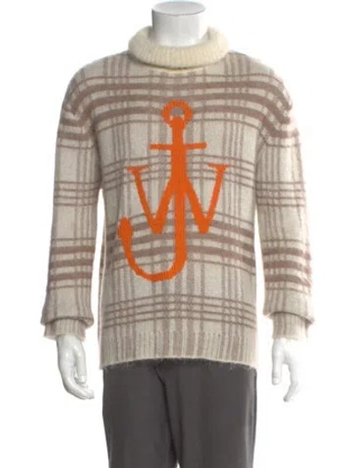Pre-owned Jw Anderson Anchor Plaid Print Pullover In Neutral
