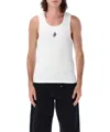 Jw Anderson White Sleeveless Top With Logo Embroidery On The Front In White