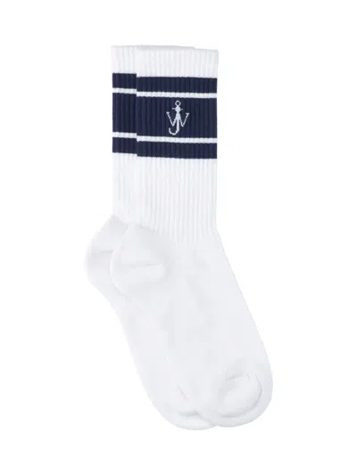 Jw Anderson 'anchor' Socks In White