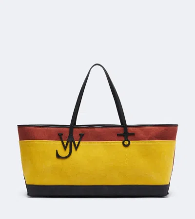 Jw Anderson Anchor Striped Canvas Tote Bag In Multicoloured