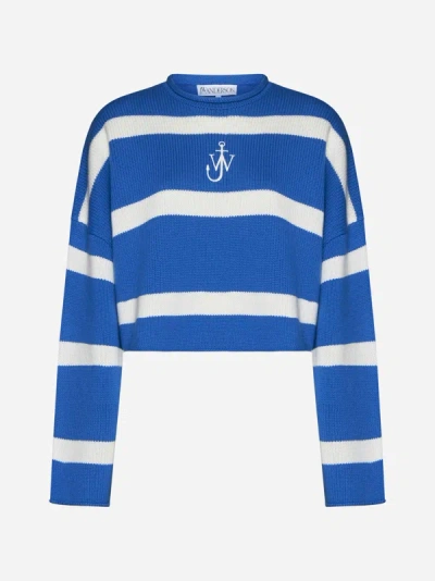 JW ANDERSON ANCHOR STRIPED WOOL-BLEND SWEATER
