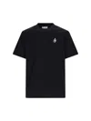 Jw Anderson Men Black Crewneck T-shirt With Anchor Embroidery On The Front In Cotton Man In Black