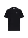 Jw Anderson Black Crewneck T-shirt With Anchor Embroidery On The Front In Cotton Man In Black