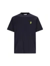 Jw Anderson Blue Crewneck T-shirt With Logo Embroidery On The Front In Blue