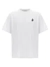 Jw Anderson Men White Crewneck T-shirt With Logo Embroidery On The Front In Cotton Man In White