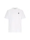Jw Anderson Men White Crewneck T-shirt With Logo Embroidery On The Front In Cotton Man In White