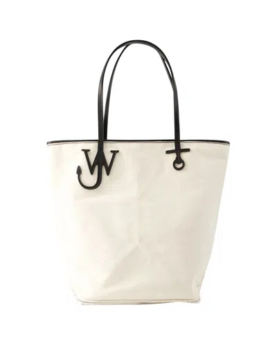 Jw Anderson Jw Tall Anchor Logo Plaque Tote Bag In Beige