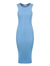 Jw Anderson J. W. Anderson Sleeveless Body-hugging Cotton Midi Dress In Blue