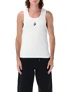 Jw Anderson Crew Neck Ribbed Sleeveless Top Straight Hem In White