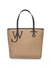 Jw Anderson Beige Canvas Small Anchor Bucket Bag Beigeblack Borse A Mano In Brown