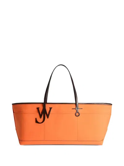 Jw Anderson J.w. Anderson Orange Canvas Anchor Shopping Bag In Multi