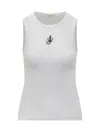 Jw Anderson Crew Neck Ribbed Sleeveless Top Straight Hem