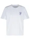 Jw Anderson White Embroidered Logo Printed T-shirt In White