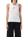 Jw Anderson Crew Neck Ribbed Sleeveless Top Straight Hem In White
