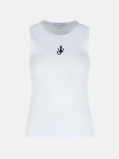 Jw Anderson 'anchor' White Cotton Tank Top
