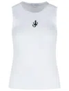 Jw Anderson Crew Neck Ribbed Sleeveless Top Straight Hem