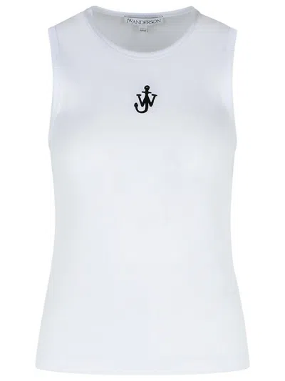 JW ANDERSON JW ANDERSON 'ANCHOR' WHITE COTTON TANK TOP