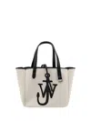 Jw Anderson White Shopper With Jw Logo On The Front In Canvas And Leather Woman In Off White