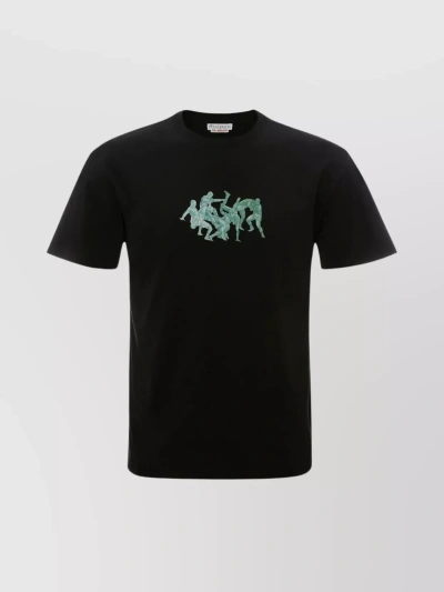 Jw Anderson Pol Anglada Placed Print T-shirt In Black