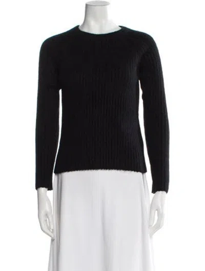 Pre-owned Jw Anderson Angora Crew Neck Sweater In Black
