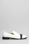 JW ANDERSON J.W. ANDERSON ANIMATED MOCASSIN LOAFERS IN WHITE LEATHER