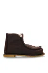 Jw Anderson Shearling-lined Suede Boots In Dark Brown