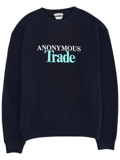 Jw Anderson Mens Navy Anonymous Embroidered Cotton Sweatshirt In Blue