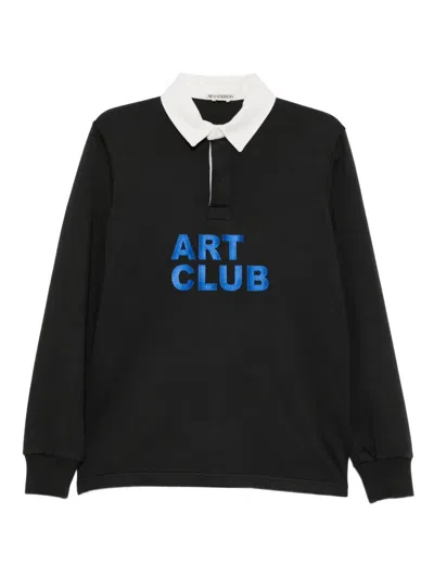 Jw Anderson Art Club Polo Top In Black