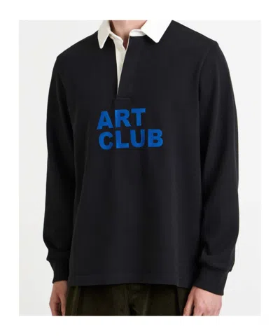 Jw Anderson Art Club Rugby Polo Shirt In Black